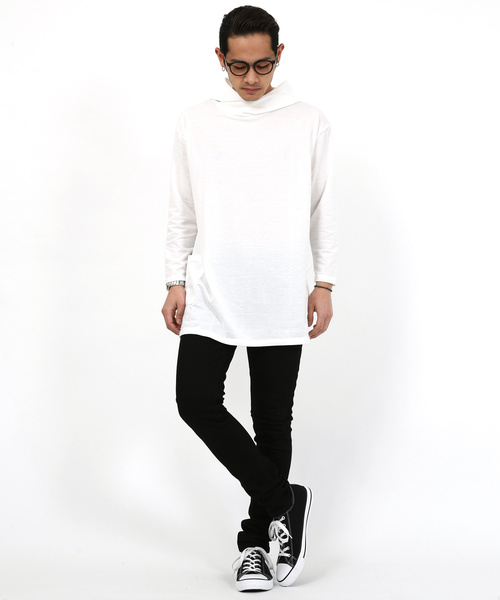 Rocky Monroe(ロッキーモンロー)の「ロング丈BIGパーカー(パーカー・メンズ・ホワイト/杢グレー/ブラック・M/L/XL)」の11枚目の写真
