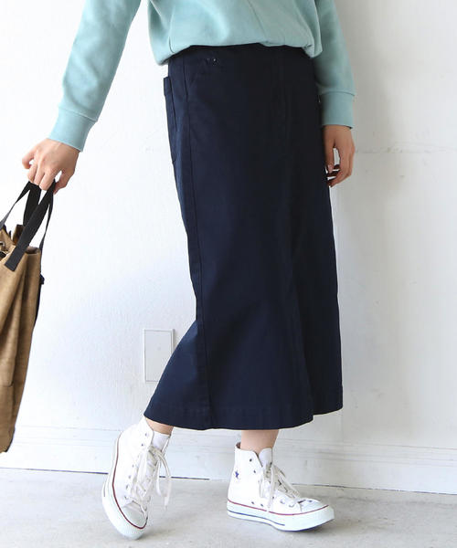 coen（コーエン）の「ストレッチロングタイトスカート（スカート・レディース・ベージュ/ネイビー・SMALL/MEDIUM/LARGE）」の2枚目の写真