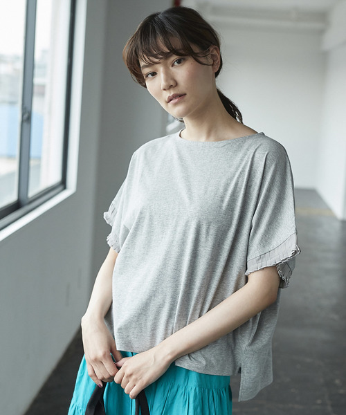 AMERICAN HOLIC（アメリカンホリック）の「・プリーツ袖プルオーバー（Tシャツ/カットソー・レディース・ブラック/オフホワイト/杢グレー・FREE）」の3枚目の写真