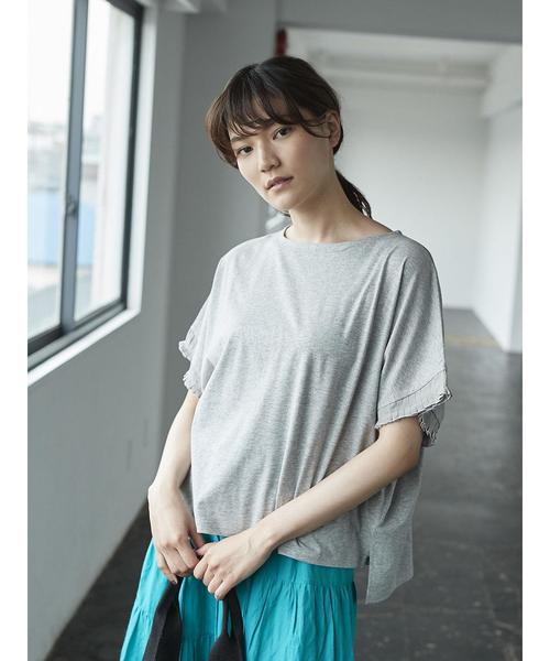 AMERICAN HOLIC（アメリカンホリック）の「・プリーツ袖プルオーバー（Tシャツ/カットソー・レディース・ブラック/オフホワイト/杢グレー・FREE）」の10枚目の写真