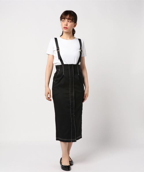 PAGEBOY(ページボーイ)の「配色ステッチサス付きスカート(スカート・レディース・ブラック/ベージュ/カーキ・SMALL/MEDIUM)」の9枚目の写真