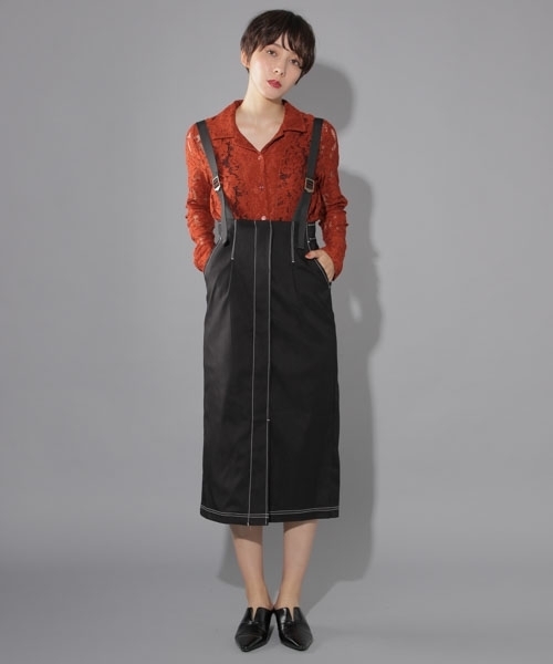 PAGEBOY(ページボーイ)の「配色ステッチサス付きスカート(スカート・レディース・ブラック/ベージュ/カーキ・SMALL/MEDIUM)」の11枚目の写真