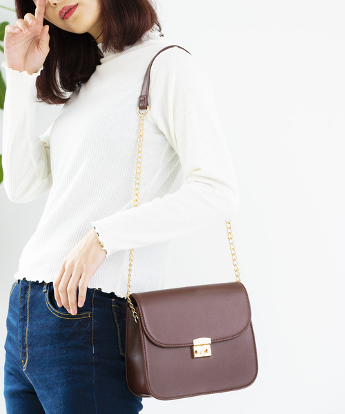 WEGO(ウィゴー)の「WEGO/チェーンショルダーバッグ(ショルダーバッグ・レディース・ブラック/ブラウン/シルバー・FREE)」の3枚目の写真