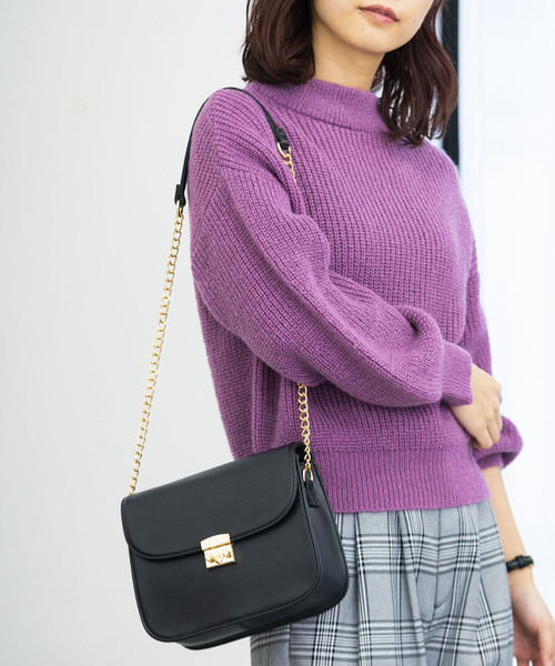 WEGO(ウィゴー)の「WEGO/チェーンショルダーバッグ(ショルダーバッグ・レディース・ブラック/ブラウン/シルバー・FREE)」の2枚目の写真