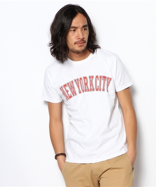 WEGO(ウィゴー)の「WEGO/プレップTee(S)(Tシャツ/カットソー・メンズ・ワイン/ネイビー/ホワイト・MEDIUM/LARGE)」の3枚目の写真