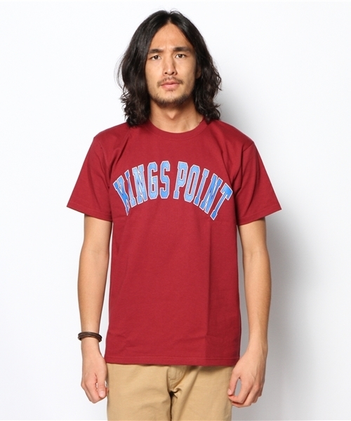 WEGO(ウィゴー)の「WEGO/プレップTee(S)(Tシャツ/カットソー・メンズ・ワイン/ネイビー/ホワイト・MEDIUM/LARGE)」の4枚目の写真