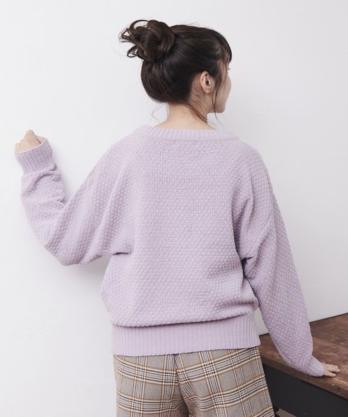 OLIVE des OLIVE（オリーブデオリーブ）の「かるーい ワッフルニット（ニット/セーター・レディース・ブラック/オフホワイト/キャメル/ラベンダー・FREE）」の22枚目の写真