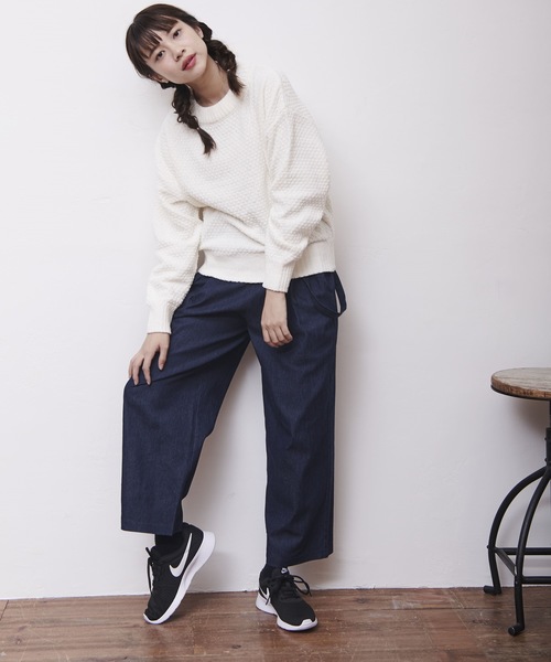 OLIVE des OLIVE（オリーブデオリーブ）の「かるーい ワッフルニット（ニット/セーター・レディース・ブラック/オフホワイト/キャメル/ラベンダー・FREE）」の8枚目の写真