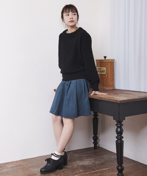 OLIVE des OLIVE（オリーブデオリーブ）の「かるーい ワッフルニット（ニット/セーター・レディース・ブラック/オフホワイト/キャメル/ラベンダー・FREE）」の12枚目の写真