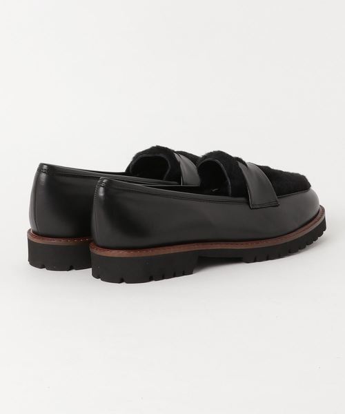 CORSO ROMA，9（コルソローマ）の「CORSO ROMA9:ボアローファー（ローファー・レディース・ブラック・38/39/36/37）」の3枚目の写真