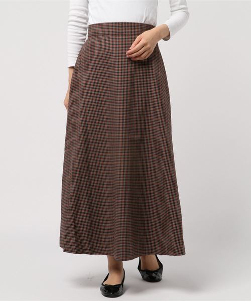 LIPSTAR（リップスター）の「チェックAラインフレアスカート（スカート・レディース・ブラウン/ブラウン系その他2・M）」の5枚目の写真