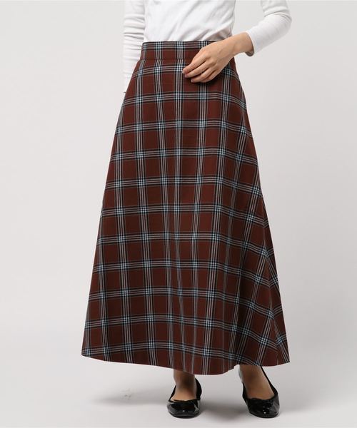LIPSTAR（リップスター）の「チェックAラインフレアスカート（スカート・レディース・ブラウン/ブラウン系その他2・M）」の6枚目の写真