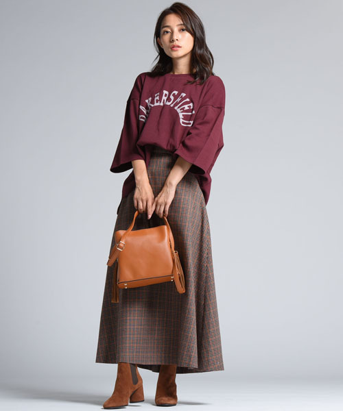 LIPSTAR（リップスター）の「チェックAラインフレアスカート（スカート・レディース・ブラウン/ブラウン系その他2・M）」の10枚目の写真