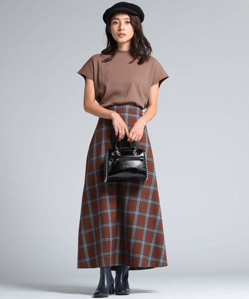 LIPSTAR（リップスター）の「チェックAラインフレアスカート（スカート・レディース・ブラウン/ブラウン系その他2・M）」の11枚目の写真