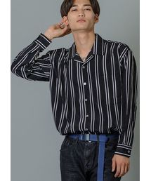 EVOLUTION | ビッグシルエットオープンカラーシャツ　ストライプ　開襟シャツ(シャツ/ブラウス)