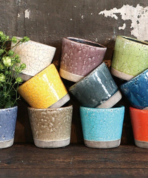 DULTON(ダルトン)の「COLOR GLAZED POT/3.5号 植木鉢(フラワーベース・メンズ・ターコイズブルー/ライム/イエロー/オレンジ/ブルー/アイボリー/グレー系その他/グリーン系その他/ライトパープル/バイオレット・FREE)」の12枚目の写真