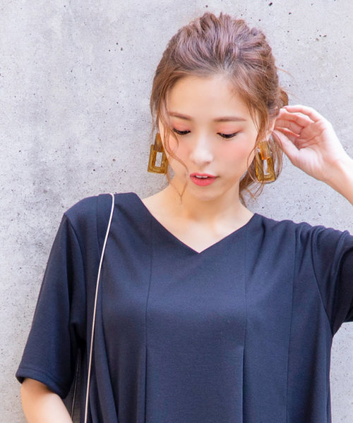 KOBE LETTUCE（コウベレタス）の「マーブルスクエアボリュームピアス（ピアス（両耳用）・レディース・アイボリー/ブラウン・FREE）」の8枚目の写真