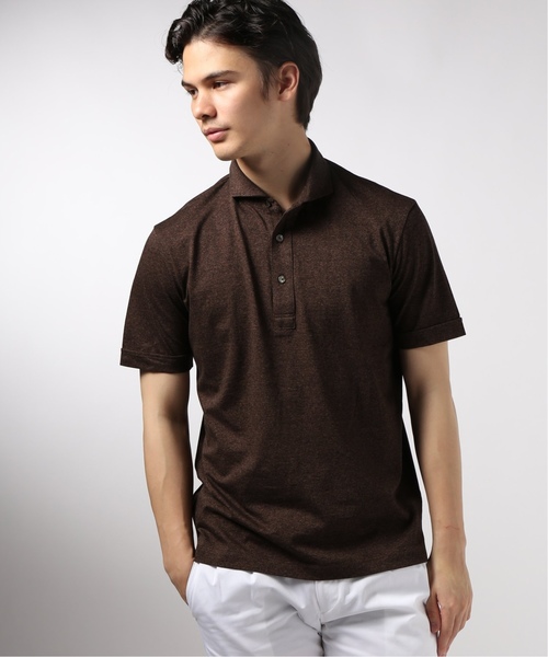 EDIFICE（エディフィス）の「メランジシルケットテンジク カッタウェイ（ポロシャツ・メンズ・ホワイト/チャコールグレー/ブラウン/ブルー系その他・LARGE/MEDIUM/SMALL/X-LARGE）」の16枚目の写真