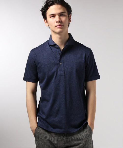 EDIFICE（エディフィス）の「メランジシルケットテンジク カッタウェイ（ポロシャツ・メンズ・ホワイト/チャコールグレー/ブラウン/ブルー系その他・LARGE/MEDIUM/SMALL/X-LARGE）」の17枚目の写真