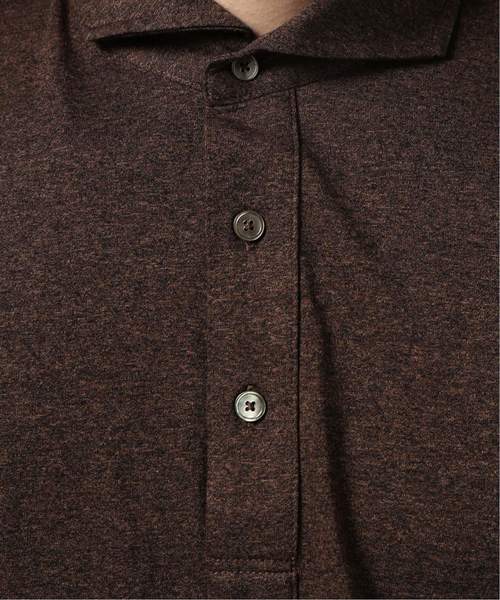 EDIFICE（エディフィス）の「メランジシルケットテンジク カッタウェイ（ポロシャツ・メンズ・ホワイト/チャコールグレー/ブラウン/ブルー系その他・LARGE/MEDIUM/SMALL/X-LARGE）」の5枚目の写真