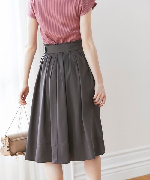 tocco closet（トッコ　クローゼット）の「ベルト付きウエストプチフリル装飾フレアスカート（スカート・レディース・チャコールグレー/ブルーグレー/モカ/ピンク系その他/グリーン系その他/コーラルピンク/ネイビー/ラベンダー/ベージュ/グレー系その他・M/L）」の20枚目の写真