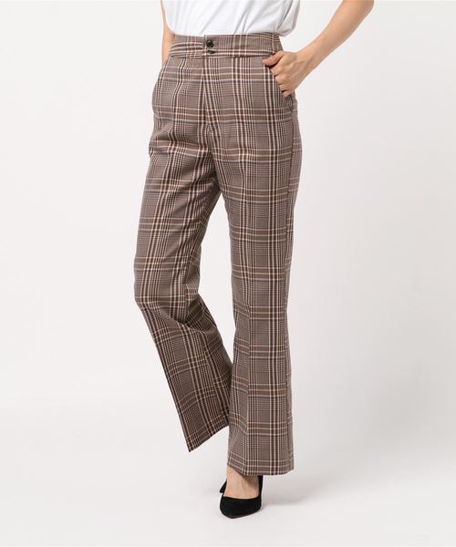archives（アルシーヴ）の「【SETUPにも】先染めチェックストレートパンツ（その他パンツ・レディース・ベージュ/ブラウン・MEDIUM）」の6枚目の写真