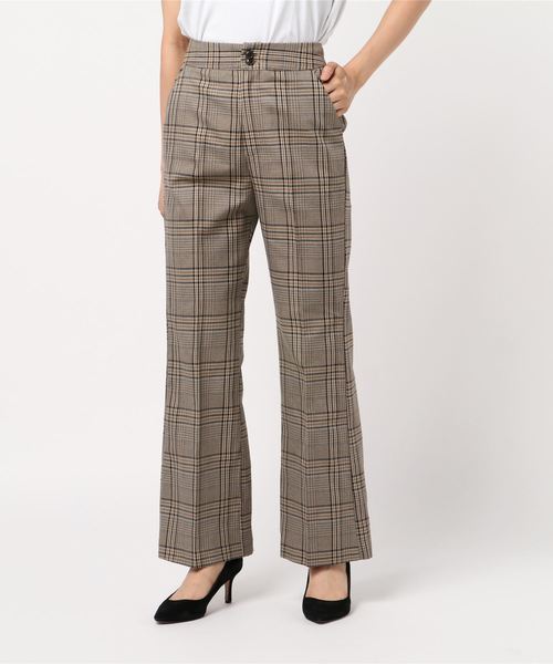 archives（アルシーヴ）の「【SETUPにも】先染めチェックストレートパンツ（その他パンツ・レディース・ベージュ/ブラウン・MEDIUM）」の5枚目の写真