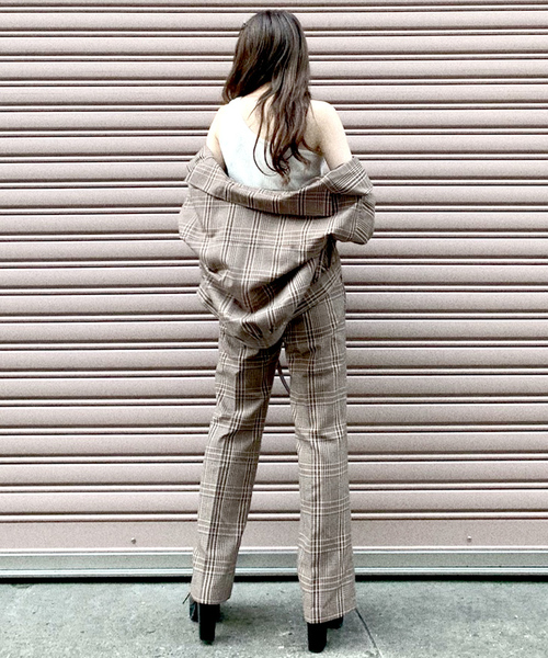 archives（アルシーヴ）の「【SETUPにも】先染めチェックストレートパンツ（その他パンツ・レディース・ベージュ/ブラウン・MEDIUM）」の9枚目の写真