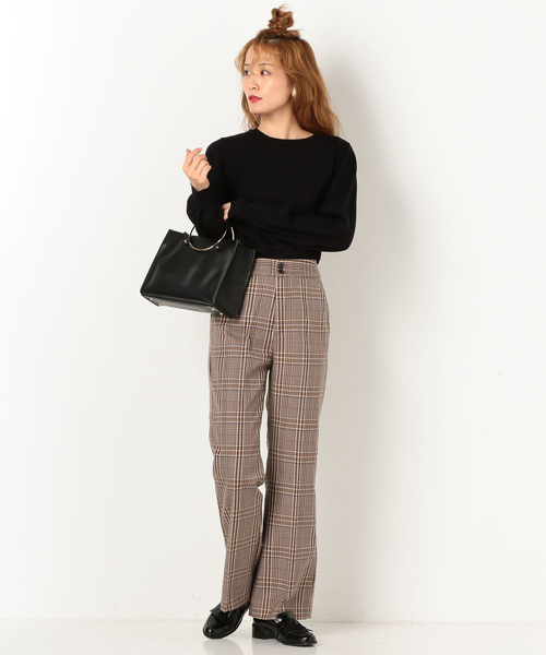 archives（アルシーヴ）の「【SETUPにも】先染めチェックストレートパンツ（その他パンツ・レディース・ベージュ/ブラウン・MEDIUM）」の8枚目の写真