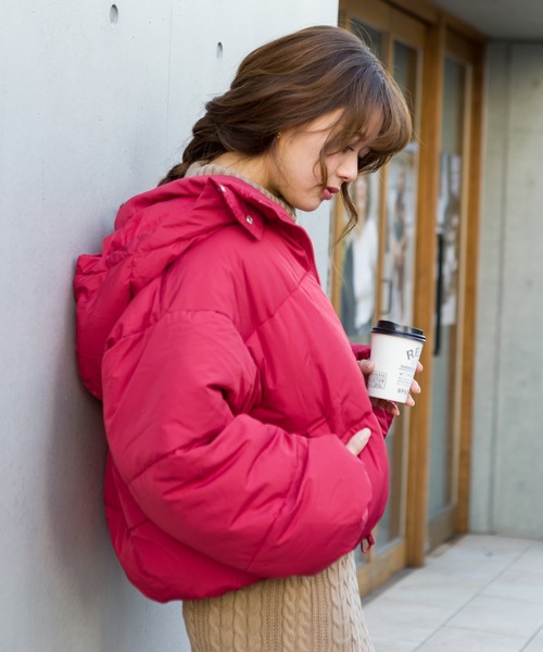 SpRay（スプレイ）の「フード付ファイバーダウン（ダウンジャケット