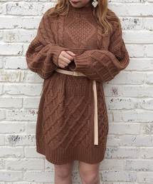 one after another NICE CLAUP | パッチワークニットワンピース(ワンピース)