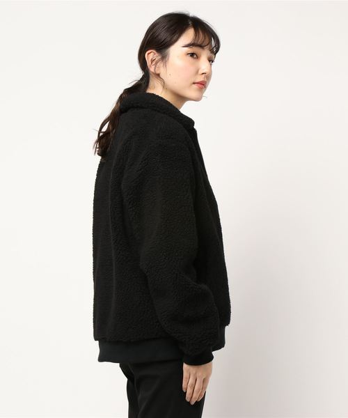 Bling Leads（ブリングリーズ）の「/Bling Leads/ボアジャケット（ブルゾン・レディース・ホワイト/ブラック/ベージュ/ブラック系その他/キャメル/ダークグリーン/ライトパープル/カーキ・MEDIUM/LARGE/X-LARGE）」の9枚目の写真