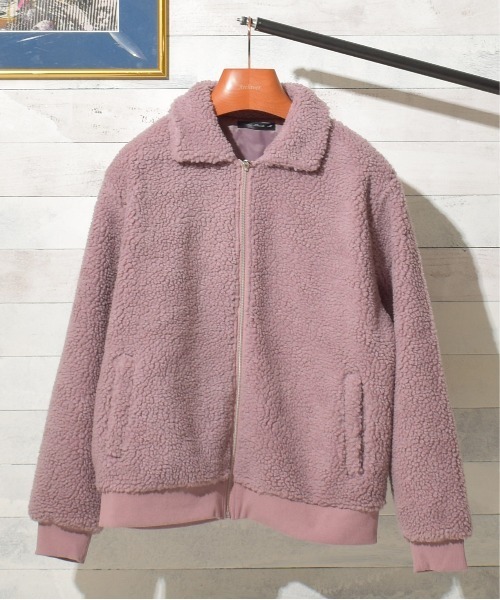 Bling Leads（ブリングリーズ）の「/Bling Leads/ボアジャケット（ブルゾン・レディース・ホワイト/ブラック/ベージュ/ブラック系その他/キャメル/ダークグリーン/ライトパープル/カーキ・MEDIUM/LARGE/X-LARGE）」の7枚目の写真