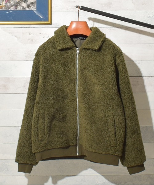 Bling Leads（ブリングリーズ）の「/Bling Leads/ボアジャケット（ブルゾン・レディース・ホワイト/ブラック/ベージュ/ブラック系その他/キャメル/ダークグリーン/ライトパープル/カーキ・MEDIUM/LARGE/X-LARGE）」の6枚目の写真