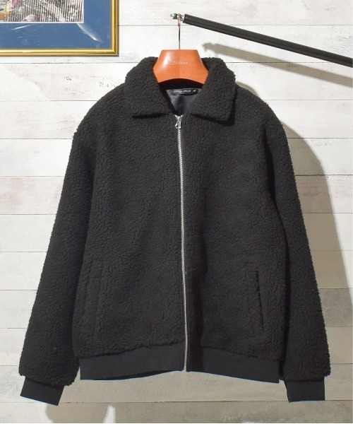 Bling Leads（ブリングリーズ）の「/Bling Leads/ボアジャケット（ブルゾン・レディース・ホワイト/ブラック/ベージュ/ブラック系その他/キャメル/ダークグリーン/ライトパープル/カーキ・MEDIUM/LARGE/X-LARGE）」の3枚目の写真