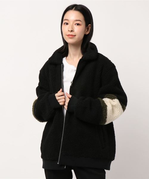 Bling Leads（ブリングリーズ）の「/Bling Leads/ボアジャケット（ブルゾン・レディース・ホワイト/ブラック/ベージュ/ブラック系その他/キャメル/ダークグリーン/ライトパープル/カーキ・MEDIUM/LARGE/X-LARGE）」の14枚目の写真