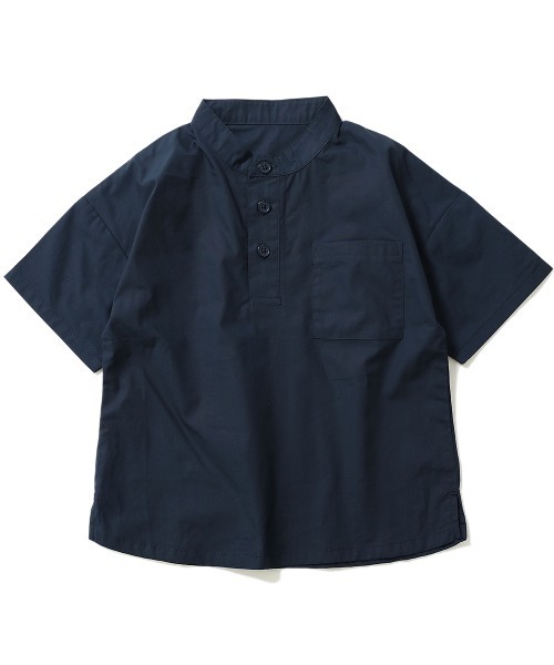 devirock(デビロック)の「スタンドカラー半袖シャツ(シャツ/ブラウス・キッズ・ライトブラウン/テラコッタ/ネイビー・140cm/120cm/130cm/150cm/110cm/100cm/160cm)」の11枚目の写真