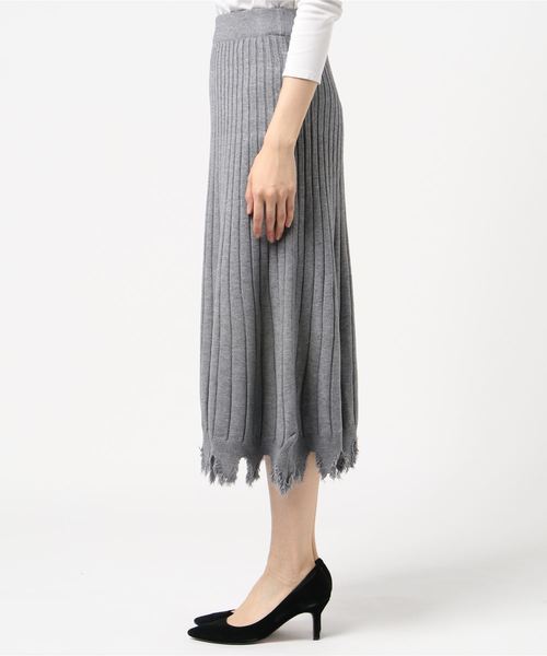 Leja（レジャ）の「リブフリンジAラインスカート（スカート・レディース・ベージュ/ブラウン/グレー・FREE）」の18枚目の写真