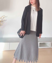 リブフリンジAラインスカート