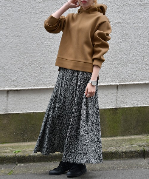 Ambre Neige（アンブルネージュ）の「パウダリーポンチフーディパーカー/ラフィヌモンパーカー/ラフィヌモンシリーズ【WEB/EC限定商品】（パーカー・レディース・ブラック/オフホワイト/サックスブルー/モカ・FREE）」の18枚目の写真