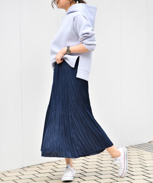 Ambre Neige（アンブルネージュ）の「パウダリーポンチフーディパーカー/ラフィヌモンパーカー/ラフィヌモンシリーズ【WEB/EC限定商品】（パーカー・レディース・ブラック/オフホワイト/サックスブルー/モカ・FREE）」の21枚目の写真