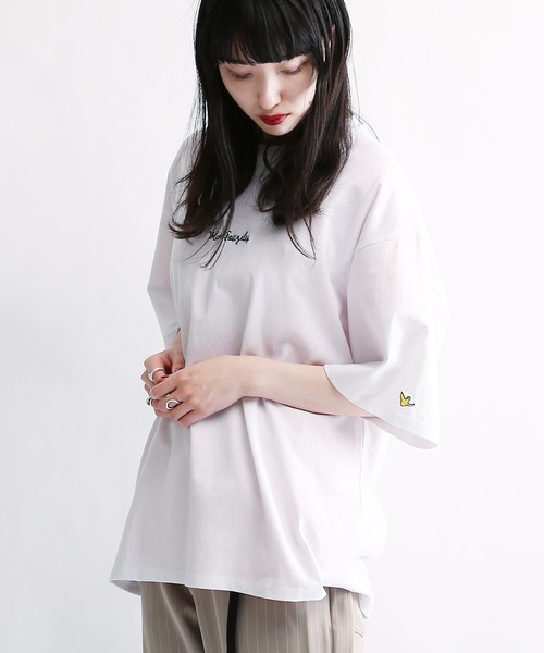 Mark Gonzales（マーク・ゴンザレス）の「Mark Gonzales / マークゴンザレス Lulu＆Arnie 別注 コラボ ビッグシルエット 刺繍 半袖T（Tシャツ/カットソー・メンズ・ホワイト/ブラック/ダークグリーン/ベージュ/ネイビー/ブラウン/ピンク/ホワイト系その他/ブラック系その他・SMALL/MEDIUM/LARGE/X-LARGE）」の3枚目の写真