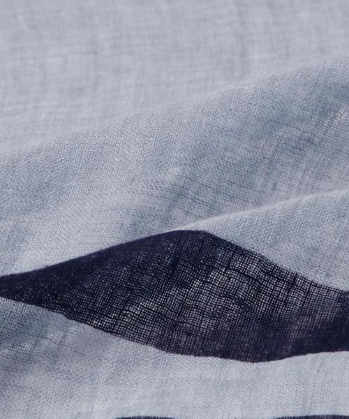 THE STATION STORE（ザ ステーション ストア）の「＜MARFA＞ダブルライン リネンストール（ストール/ショール・レディース・ベージュ/ライトブルー・FREE）」の5枚目の写真