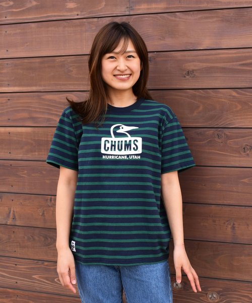 Chums チャムス Booby Face Border S S T Shirt ブービーフェイスボーダーtシャツ Tシャツ カットソー Chums チャムス のファッション通販 Zozotown