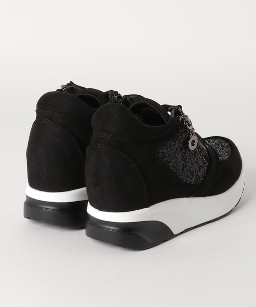 驚きの値段 Sugar Sugar シュガーシュガー グリッター厚底レースアップスニーカー 送料無料 早い者勝ち