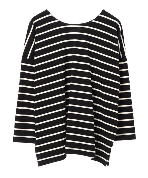 AMERICAN HOLIC（アメリカンホリック）の「バックV2WAYカットボーダープルオーバー　＊〇（Tシャツ/カットソー・レディース・ブラック/カーキ/ブルー/アイボリー/モカ・FREE）」の22枚目の写真