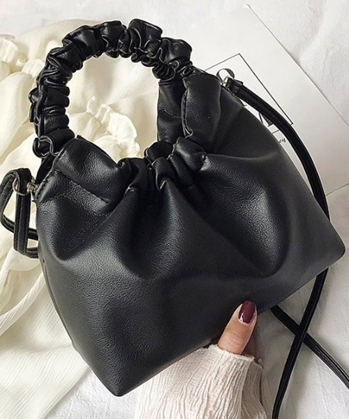 LUGG NAGG（ラグナグ）の「フリルハンドルショルダーバッグ（ショルダーバッグ・レディース・ブラック/ベージュ/ブラウン/ピンクベージュ・FREE）」の2枚目の写真