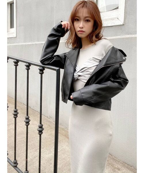 RESEXXY（リゼクシー）の「ライダースジャケット（ライダースジャケット・レディース・アイボリー/ブラック/ミント・FREE）」の11枚目の写真