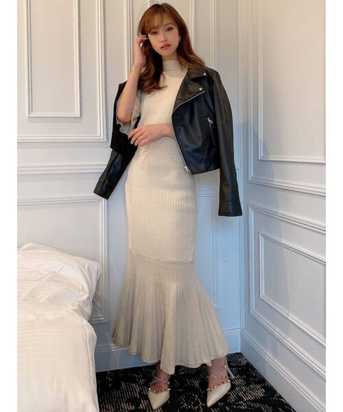 RESEXXY（リゼクシー）の「ライダースジャケット（ライダースジャケット・レディース・アイボリー/ブラック/ミント・FREE）」の6枚目の写真