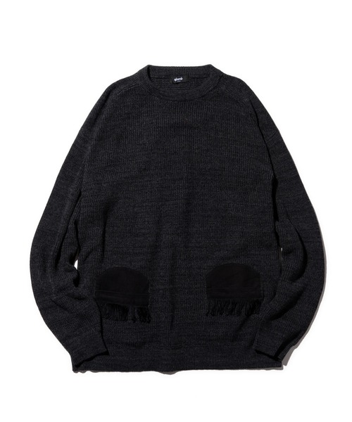glamb（グラム）の「Fringe piping knit / フリンジパイピングニット（ニット/セーター・メンズ・ブラック/ブラウン・S/M/L）」の4枚目の写真